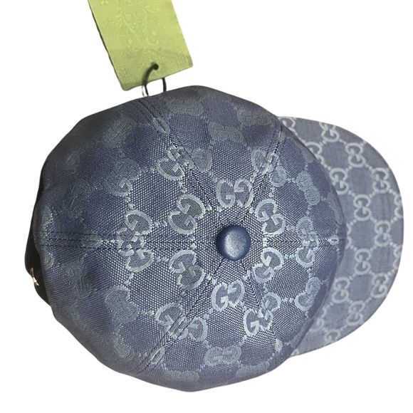 Gucci Blue GG Monogram Canvas Cotton Baseball Cap Hat - Picture 4 of 9